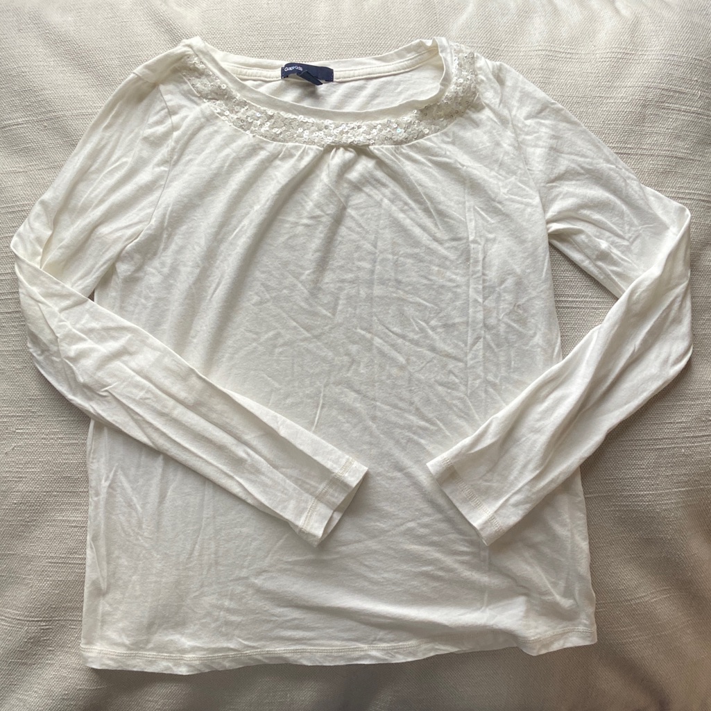 Sequin Collar Gap Tee